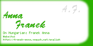 anna franek business card